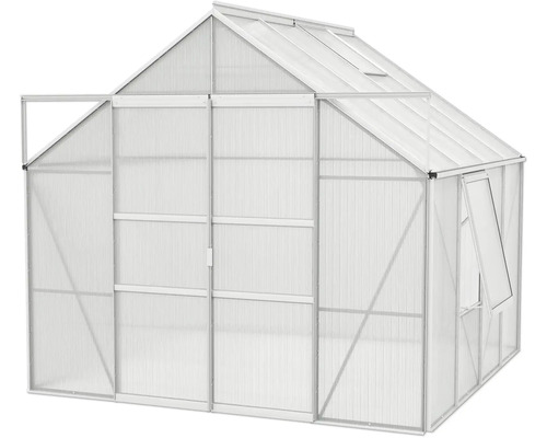 Serre avec panneaux en polycarbonate et cadre en aluminium