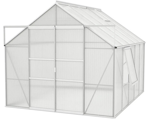 Serre avec cadre en aluminium et panneaux en polycarbonate