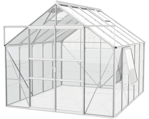 Serre avec cadre en aluminium et vitres transparentes