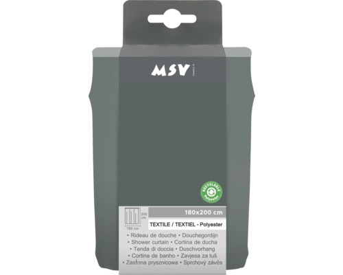 Emballage d''un rideau de douche en textile et polyester mesurant 180 x 200 centimètres