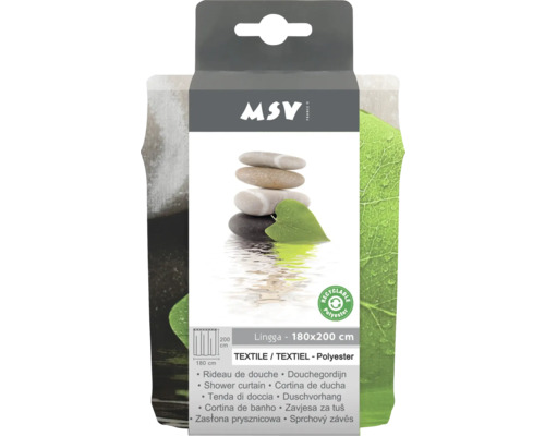 MSV Rideau de douche Lingga, 180x200 cm, en polyester