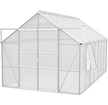 Gewächshaus mit geöffneter Tür und Fenster für Gartenbau