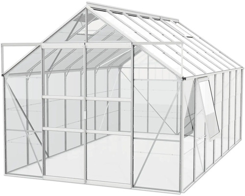 Serre avec cadre en aluminium et fenêtres