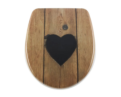 WC-Sitz mit Holzdesign und Herzform