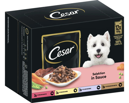 Cesar Nourriture pour chiens humide 12 pièces 1200 g