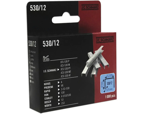 J.C. Schwarz Heftklammern 530/12, 1000 Stück