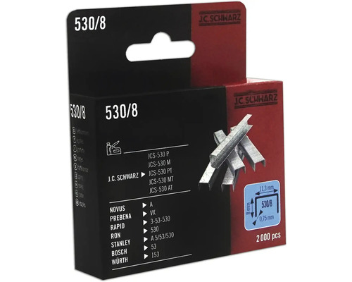 Agrafes J C Schwarz 530/8, 2000 pièces