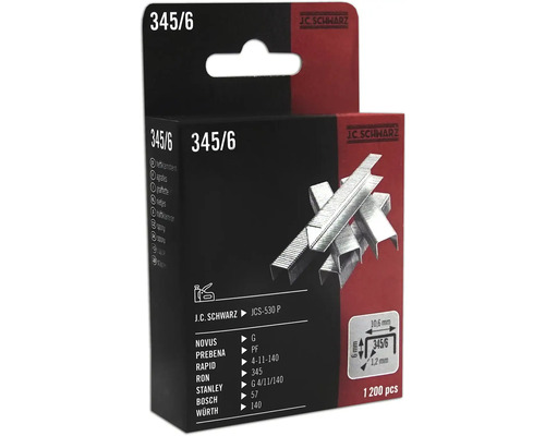 J.C. Schwarz Heftklammern Typ 345/6, 1200 Stück