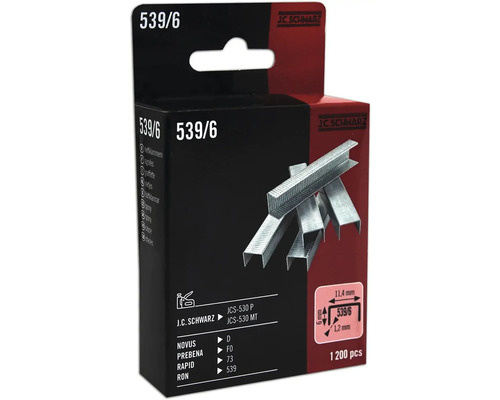 J.C. Schwarz Heftklammern 539/6, 1200 Stück