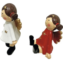 Deux figurines d''ange avec des décorations d''étoiles pour les décorations de Noël