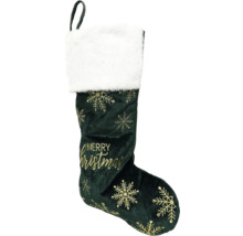 Weihnachtsstrumpf mit Schneeflockenmuster und Merry Christmas Schriftzug