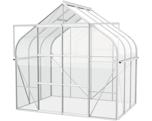 Serre avec portes ouvertes