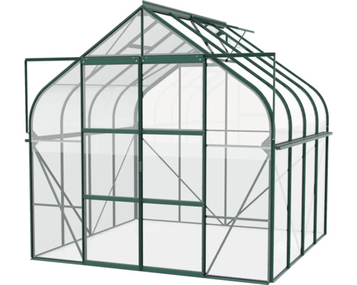 Serre avec plaques en polycarbonate et cadre en aluminium