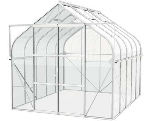 Serre avec porte ouverte pour le jardin