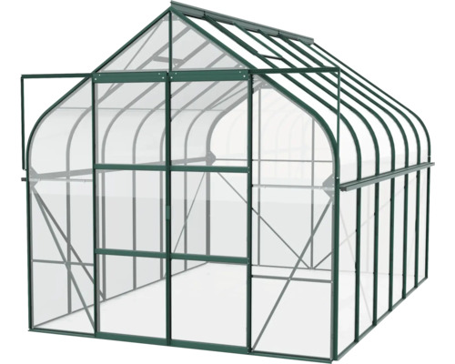 Serre avec cadre en aluminium et plaques en polycarbonate