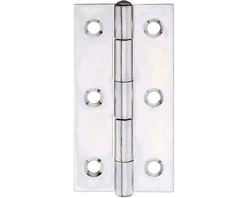 Charnière étroite avec tige en laiton rivetée, 70 x 35 mm galvanisation sendzimir Charnière métallique avec trous de fixation