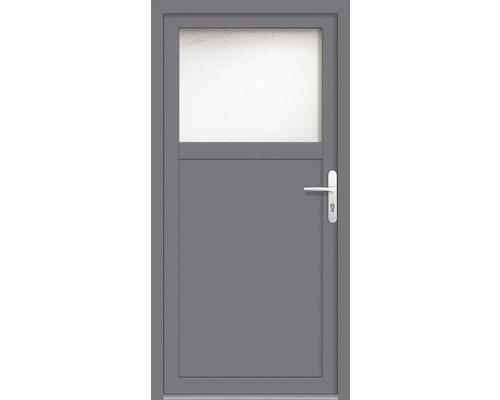 Porte de service plastique ProM01 980 x 2000 mm blanc/titane tirant droit RC2