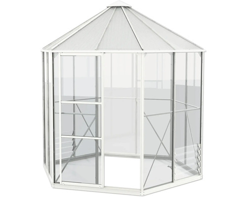 Serre avec cadre en aluminium et plaques en polycarbonate