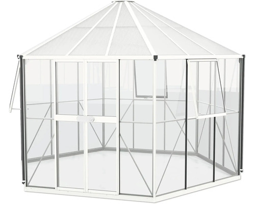 Serre avec fenêtres et porte