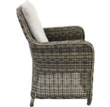 Gartenstuhl aus Rattan mit Kissen