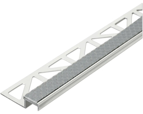 Profilé d'escalier Diamondstep Aluminium Longueur 250 cm Profilé de carrelage en aluminium avec revêtement antidérapant