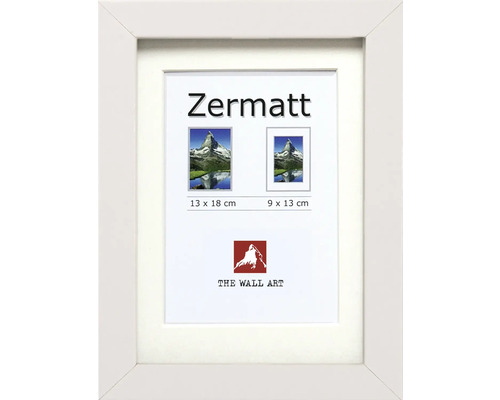 Bilderrahmen Holz Zermatt weiss 13x18 cm