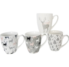 Tasses à café variées avec des motifs de Noël