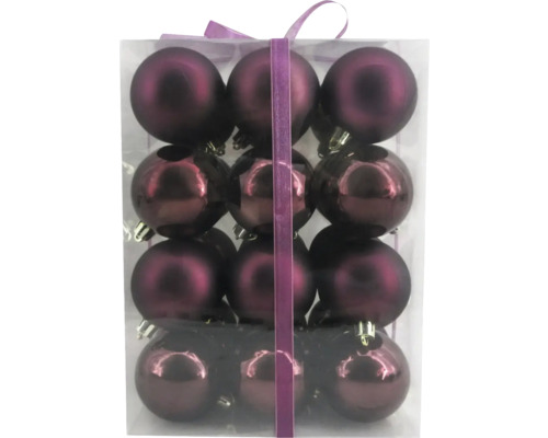 Boules de sapin de Noël Lafiora pack de 36 Ø 6 cm lilas