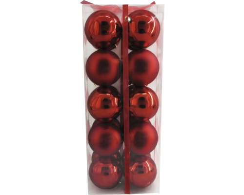 Boules de Noël Mix paquet de 20 rouge