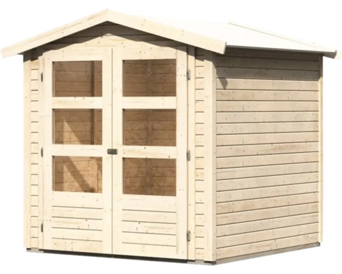 Holzgartenhaus mit Doppeltür und Fenstern