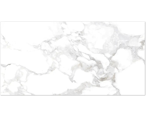 Carrelage sol et mur en grès cérame fin Haute White shaped 75.5x151 cm