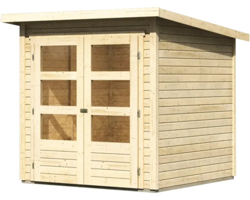 Gartenhaus aus Holz mit Doppeltür und Fenstern