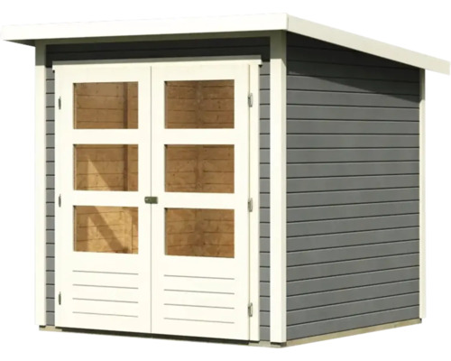 Abri de jardin avec double porte et fenêtres