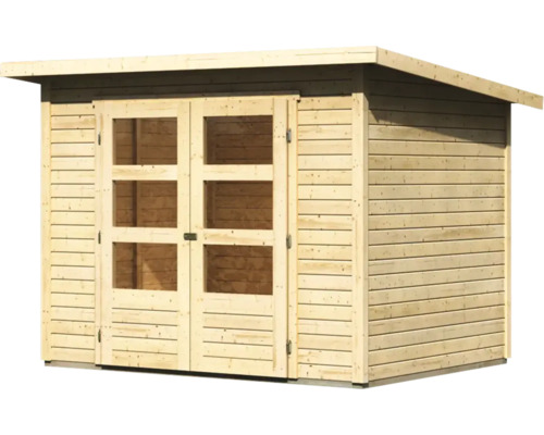 Gartenhaus aus Holz mit Doppeltür und Fenstern