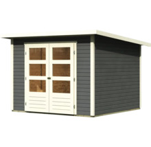 Abri de jardin avec double porte et fenêtres