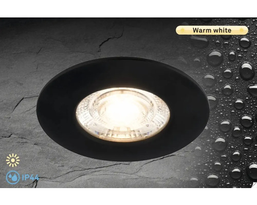 Einbauleuchte mini 1 x LED 3,6 W schwarz Einbaustrahler mit Schutzart IP44 und warmweissem Licht