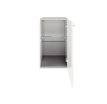 Offener Badezimmerschrank mit Glasboden