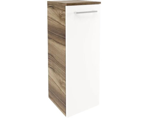 Armoire midi FACKELMANN Verona gauche lxhxp 30.2x82.6x32 cm noyer blanc haute brillance