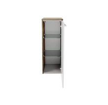 Meuble de salle de bain ouvert avec étagères en verre pour la salle de bain