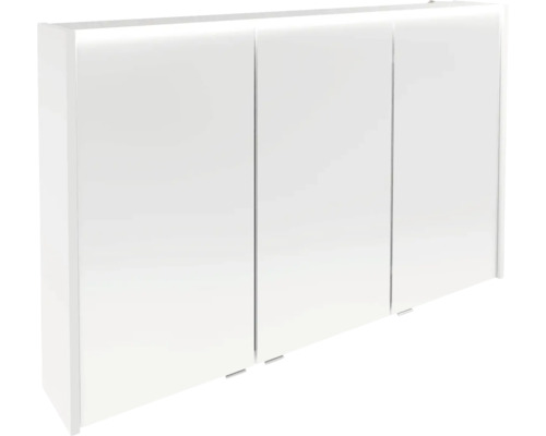 Armoire de toilette LED FACKELMANN Verona lxhxp 110x68.3x16.5 cm blanc brillant Armoire de toilette blanche avec trois portes