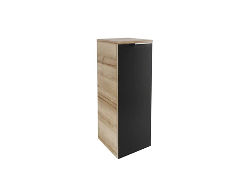 Armoire haute avec une porte en décor bois et noire