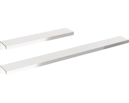 Zwei weisse, rechteckige Profile