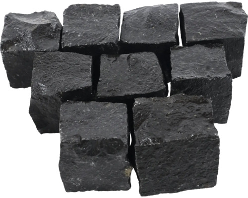 Schwarze Pflastersteine aus Stein, quadratisch