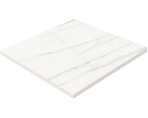 Carreau de sol carré blanc avec veinures de marbre