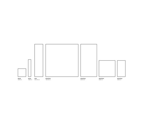 Différentes tailles de carreaux, des carreaux de mosaïque aux carreaux de sol.