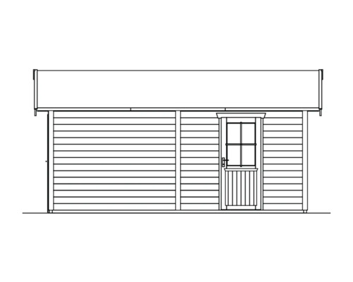 Vue de dessus d''une maison de jardin avec porte