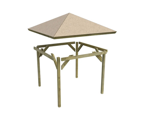 Kit de pavillon en bois avec toit carré