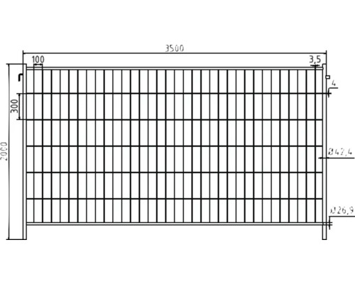 Mobilzaun "Profi" mit Hacken & Ösen 3500 x 2000 mm
