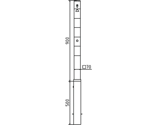 Technische Zeichnung mit Maßangaben in Millimetern