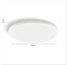 Plafonnier rond mesurant 550 mm x 35 mm